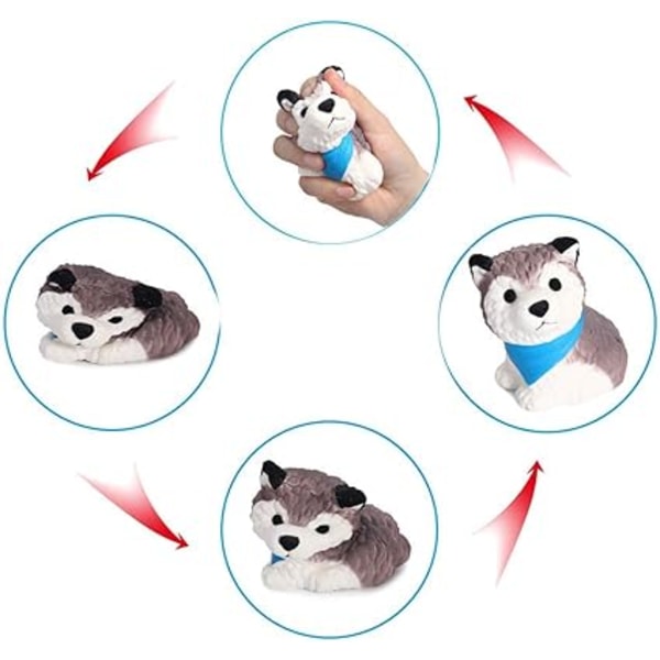 /#/11*9CM Långsam Rebound Husky Valp Leksak Härlig Hund Sling Pinch Decom/#/