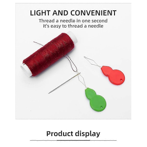 100 Stycken Gurkformade Nålträdare i Plast, Plasttrådsögla DIY Nålträdare Handsömnadsmaskin Verktyg för Sömnad och Hantverk, Slumpmässiga Färger