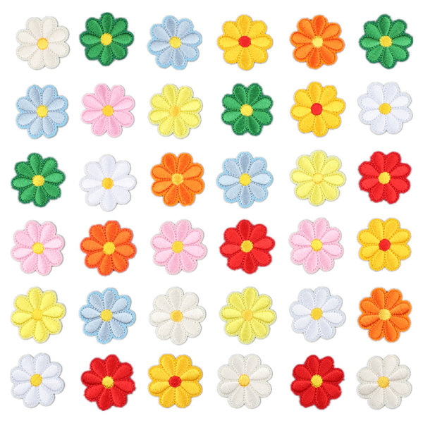 /#/Pack of 36 iron-on patches mini embroidered iron-on flower patches for/#/