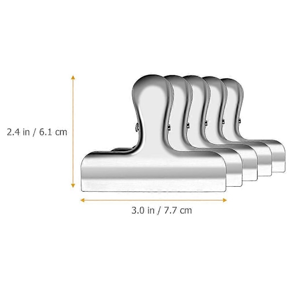 8 stk. Chip Clips Rustfrit Stål Madpose Clips Bærbar Papirclips Tilbehør