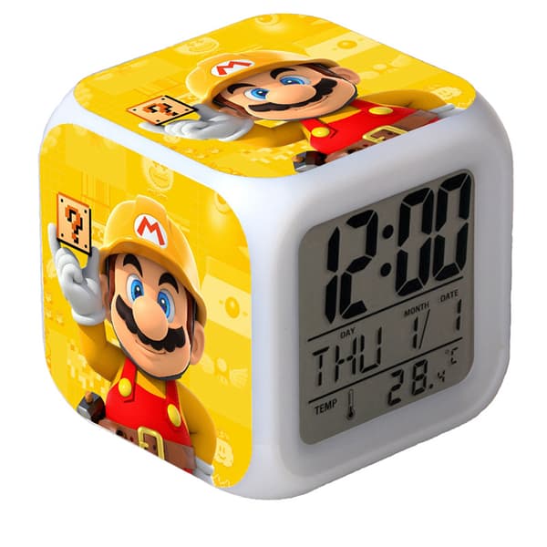 #Super Mario Värikäs Väriä Vaihtava Herätyskello#