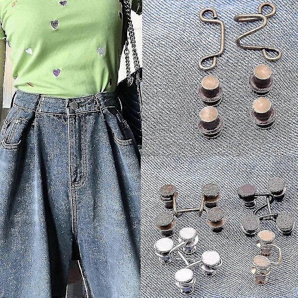 20 Delar Justerbart Midjespänne Förlängningsset Jeans Förlängare Midjeförlängare Knapp För Byxor Justerbar Jeansknapp Perfekt Passform Direktknapp