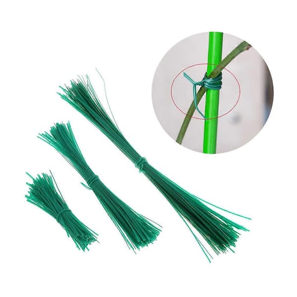 100 st Trädgårdsbelagda Twist Wire String Tie Växtstöd Plastremkablar