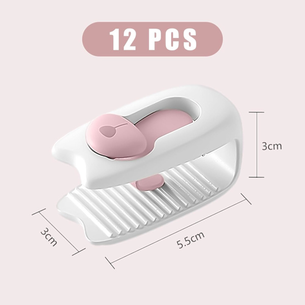 12 stycken täckesklämmor (vita och rosa), halkfria täckesklämmor