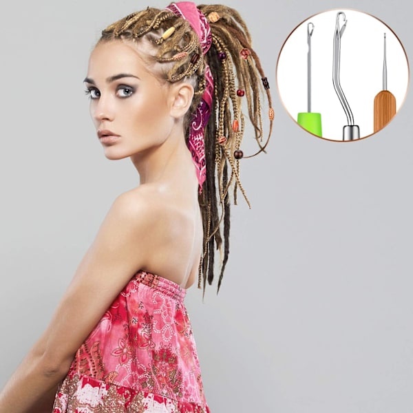 9 st Curved Latch Hook Set med Latch Hook för Dreadlocks, Croch