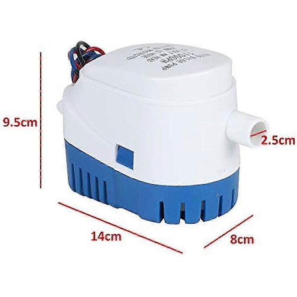 BALLSHOP Automatisk lensepumpe 12V 1100GPH Automatisk nedsenkbar lensepumpe Fullautomatisk flottørbryter intern for dammer