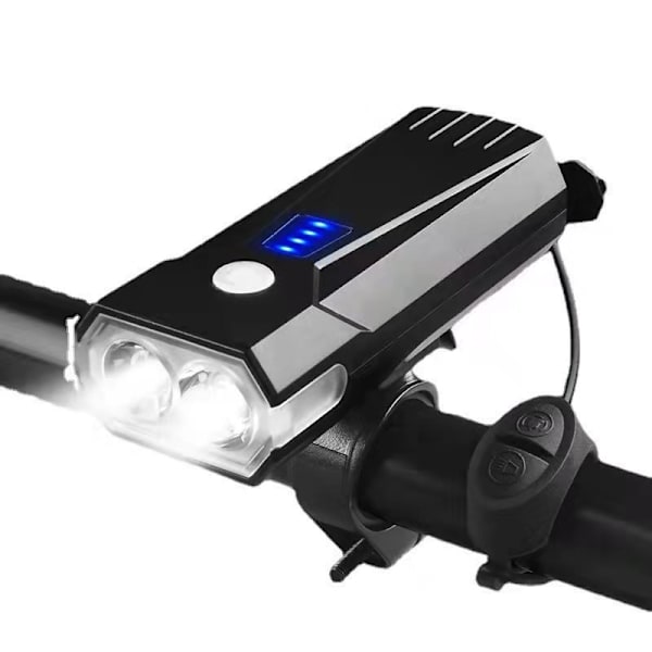 Enkelt stykke dobbelt lampe sort cykelforlygte T6 dobbelt lampe