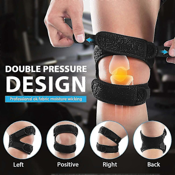 Knäskydd med Patellarsena-Stöd, 2-pack, Smärtlindring för Knä och Patellarsena för Män & Kvinnor