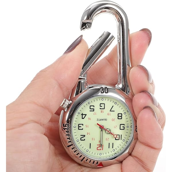 （Sølv）Unisex Lommeur Hvid Skive Sort Metal Analog Kvarts
