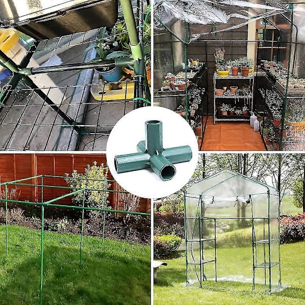 5-pakning 16 mm drivhusrammekoblinger, 5-veis PVC-hjørnekoblinger, drivhus plasttilkoblingstilbehør, for hagerammer, fruktbur og gjerder