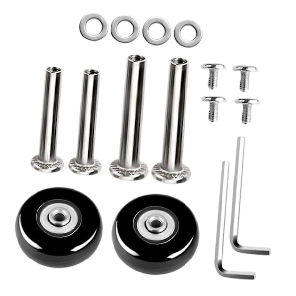 2 st Resväskehjul, Lämpliga för 36 X 18 mm Resväska Reparationskit, Bagagehjul Tysta för Rotation Gummi Underhåll Hjul Rullväskor Hjul