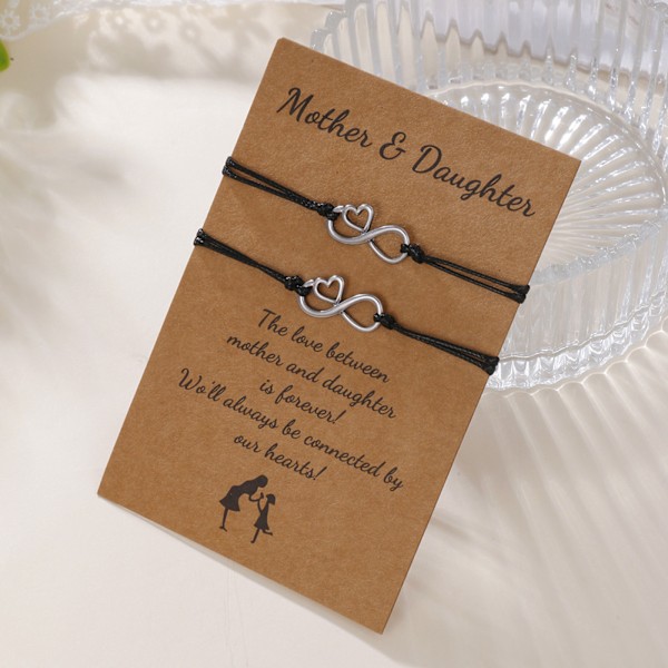 #Charm Armbånd Mor Datter Armbåndssæt 2 Personer Hjerteformet#