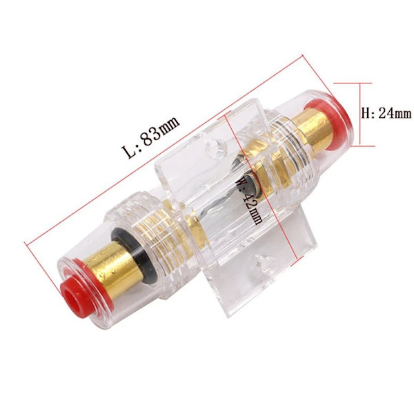 #Forgylt AGU-sikringholder og 1 60A forgylt glass AGU-sikringer for bilstereo strømsikkerhet#
