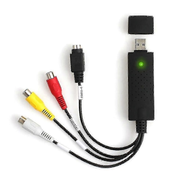 1 sett Usb2.0 Vhs Til Dvd Konverter Au-dio Video Opptaksenhet Kit Rca Kabel For Windows 10 Systemer