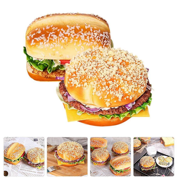2 kpl Keinotekoinen Simulaatio Burger Malli Väärennetty Burger Koristeet Leipomo Valokuvaus Rekvisiitta