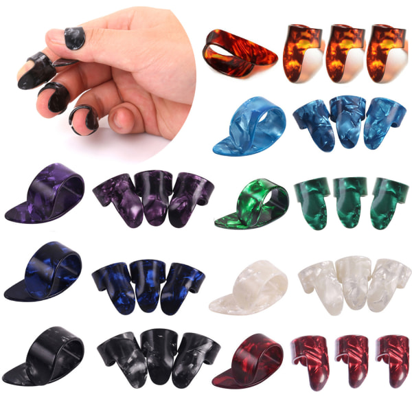 #32 Pieces Thumb Finger Picks Thumb Picks Finger Picks Medium Flat Angled Celluloid Guitar Finger Picks#