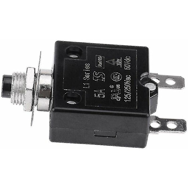 Sikringsautomat 5a 8a 10a 15a 18a 20a 30a Valgfri Nulstilling Termisk Afbryder, 125-250v Ac 50v Dc Strømsoverbelastningsbeskyttelse Trykknap Sikringsautomat(15