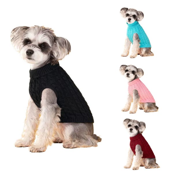 #L Hundesweater hvalpesweater dyretøj strikvest blød varm#