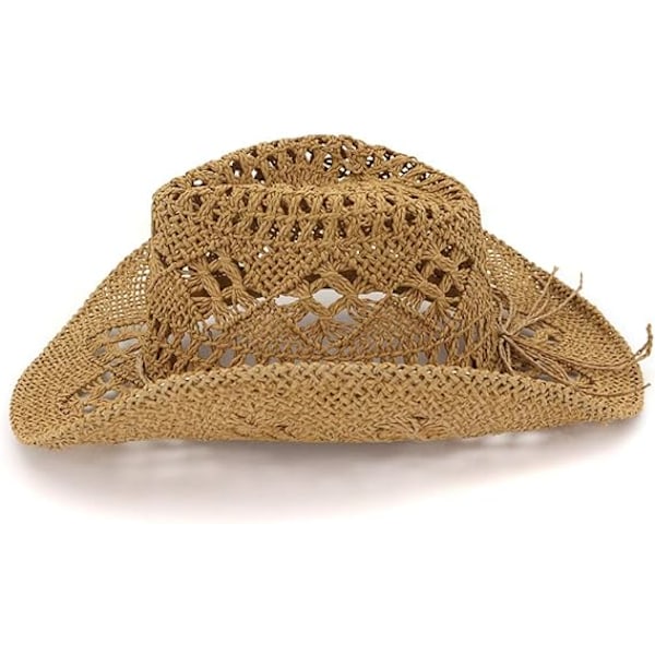 Unisex Västerländsk Cowboyhatt Vävd Handflätat Ströhatt Strandkeps Jazz U