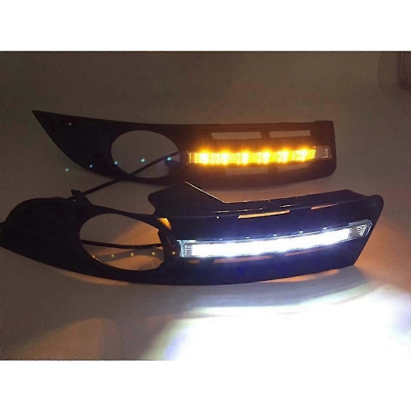 Frontfanger Tåkelys Grill + DRL LED For B6 2007-2011 Vanntett