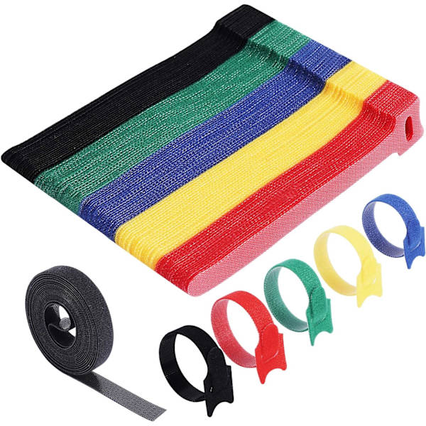 *100 stk. gjenbrukbare kabelbindere i nylon med mikrofiberlås*