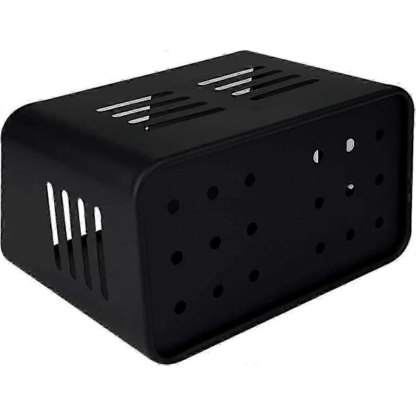 Bestikkboks i metall med rom, bestikkdryppebrett 9 x 16 x 13,5 cm, vertikal verktøyorganisator for kjøkkenbenk og bord (svart)