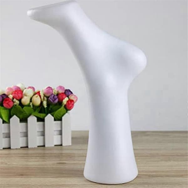 2 st Skyltfotsockmodell Damfotstrumpa Display Kort Strumpa Ankelarmband Smyckesdisplayställ, Vit