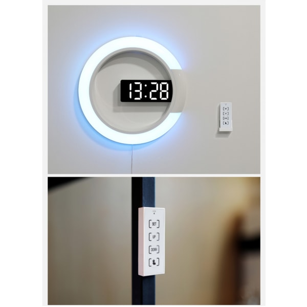 #Väggklocka digital klocka med fjärrkontroll glödande mångfärgad atmosfär#