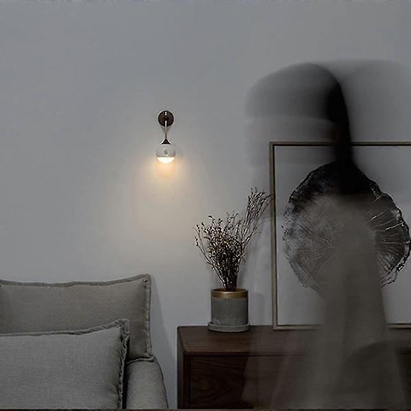 LED Skrivebordslampe Magnetisk Natlys ABS Nøglekontakt Menneskekropsinduktion + Infrarød Induktion 3000k Soveværelse Søvnindretning