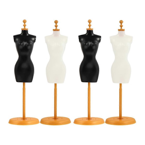 4 stk. Klesstativ for dukker, Miniatyr Mannequin Modell Stativ Kjole Utstillingsstativ