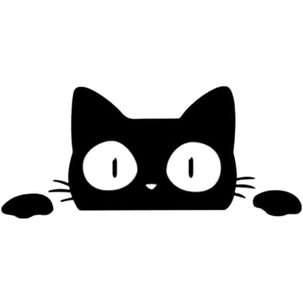 Svart - 1 ark, vattentät bilklistermärke med katt och djur