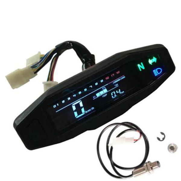 #Universal Motorcykel Digital Varvräknare Digital Hastighetsmätare LCD-Skärm Förgasare Mätarställning med Sensor#