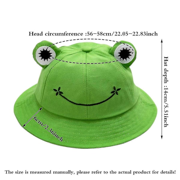 Vuxen Groda Bucket Hat Dam Bomull Solhatt Vikbar Bomull Fiskarhatt För Barn Kvinnor