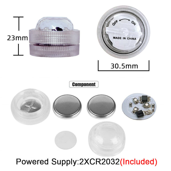 10 stk Mini Vandtætte LED Lys, ALED LIGHT Under Vand Lampe W