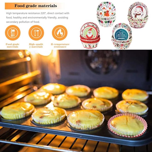 /#/400 stykker juleelement cupcake liners bakekopper Col/#/