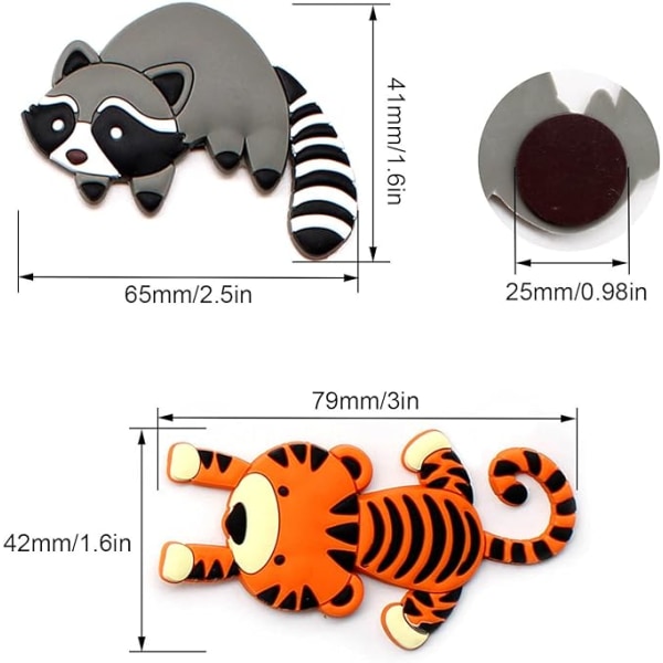 #10 stk. Køleskabsmagneter Køleskabsmagneter med dejlige dyr 3D silikone køleskabsmagnet med dyr Velegnet til skolehjemmetavle#