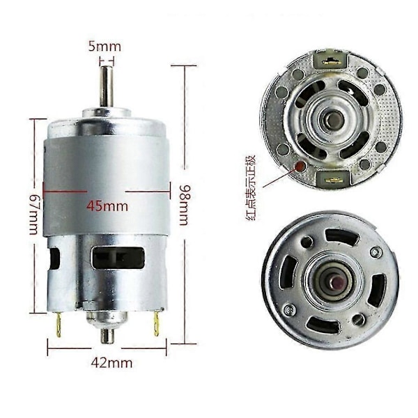 775 DC 12V 12000rpm Suuri vääntömomentti Hiljainen Korkea Moottorin vaihdelaakeri