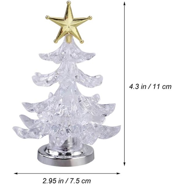 2-pack LED Julgran Bordlampa, Färgglad Akryl Julgran