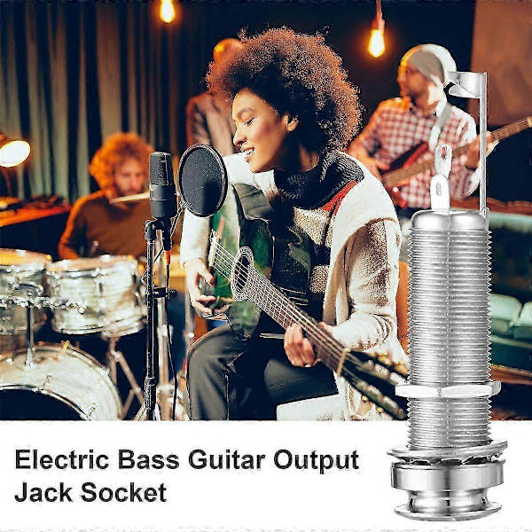 Cylinder Clip End Pin Mono Panel Output Jack Socket til Elektrisk Guitar Bas 6.35mm
