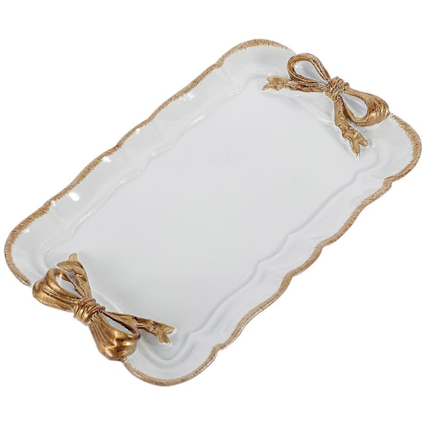 Serveringsfad Rektangulært Bakke Resin Sløjfe Dessert Serveringsbakke Service Bakke