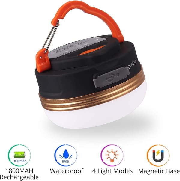 1 Pakk Campinglys Lanterne LED Vanntett USB Oppladbar Lampe
