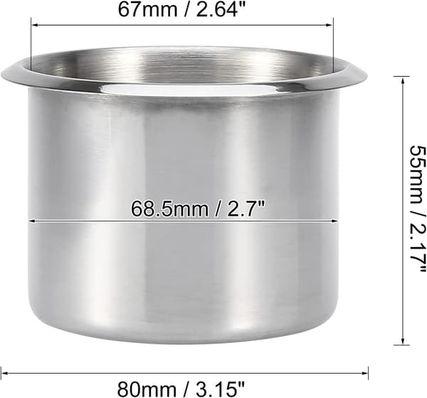2 stk. Universal Rustfritt Stål Kopper Drikk Holder Erstatning S
