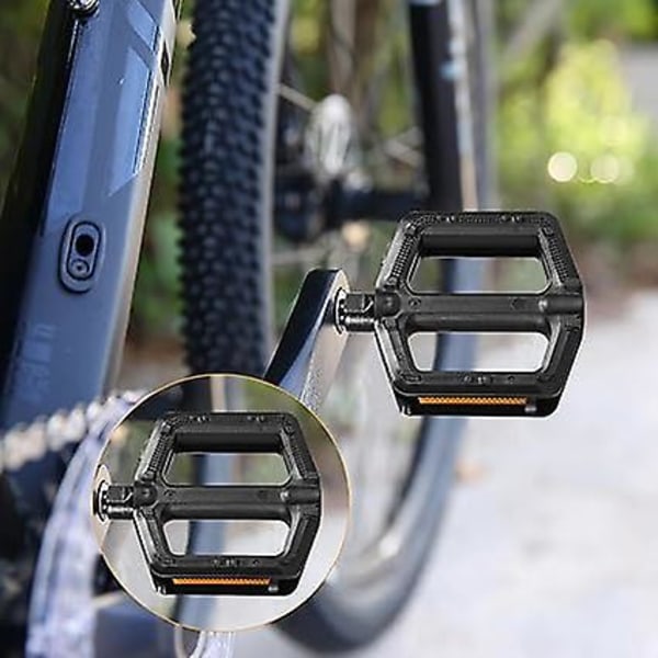1 Pari Mustia Polkupyörän Polkimia, Vedenpitävät MTB-Polkimet, Liukumattomat Polkupyörän Polkimet, Polkimet Heijastimilla, Polkupyörän Polkimet MTB-Pyörille, Maantiepyörille
