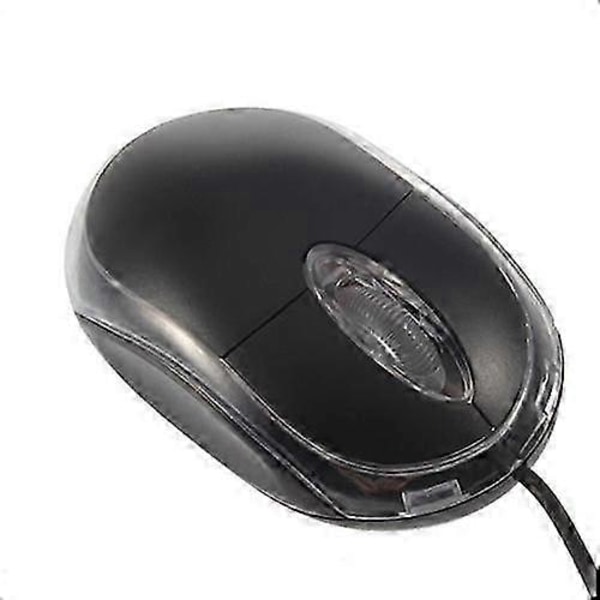 USB Sort Kablet Optisk Lys Scroll Hjul Mus til Computer PC Laptop