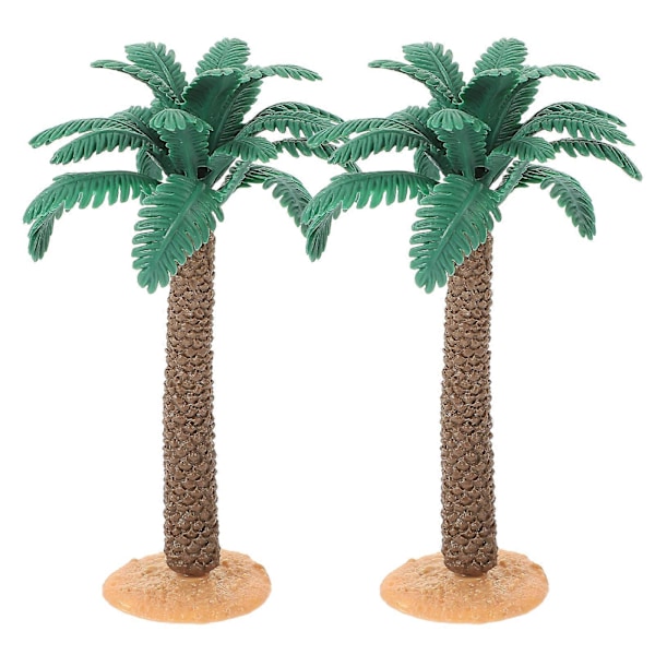 2 stk. Plastik Palmetræ Mikro Landskab Palmetræer Model Simulation Plante Model