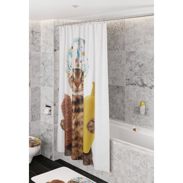 #Duschdraperi Duschkatt bredd 180 cm, höjd 180 cm#