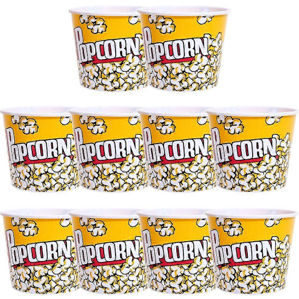 10 st Popcornkorg Återanvändbara Popcornhållare Behållare för Filmkväll