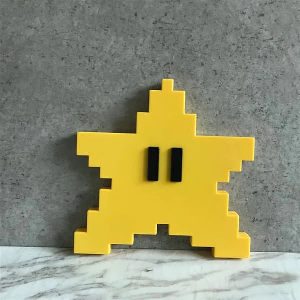 #Gule Pixelstjerner Juletre, Piggete Juletre Toppstjerne#