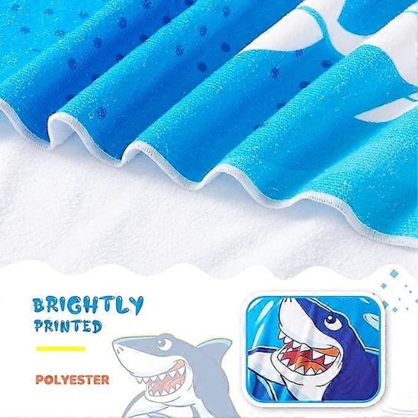 Supermykt haihåndkle for barn 80*160cm Gutter Badehåndkle Hurtigtørkende Badehåndkle Strandteppe Vannabsorberende Lett Strandhåndkle Reise