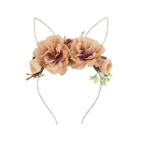 #(Khaki) Påskehareøre Hodebånd med Blomster Hodeplagg#
